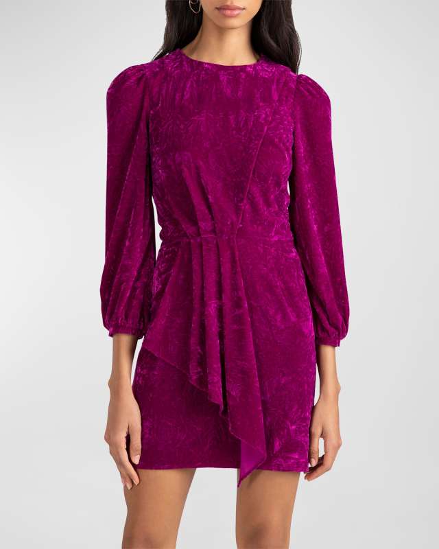 Dakota Draped Velvet Mini Dress